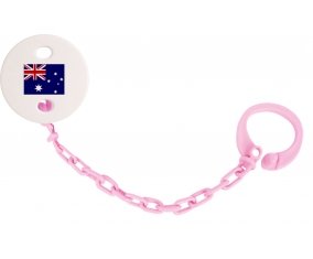 Attache-tétine Drapeau Australie couleur Rose clair