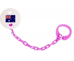 Attache-tétine Drapeau Australie couleur Rose fuschia