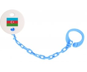 Attache-sucette Drapeau Azerbaïdjan couleur Bleu turquoise