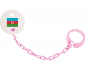 Attache-sucette Drapeau Azerbaïdjan couleur Rose clair