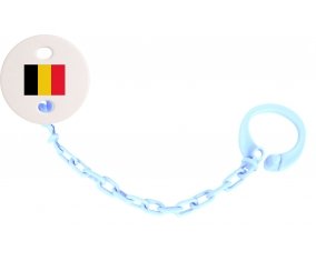 Attache-sucette Drapeau Belgique couleur Bleu ciel