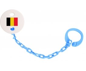 Attache-sucette Drapeau Belgique couleur Bleu turquoise