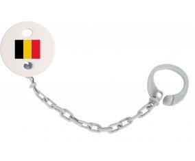 Attache-sucette Drapeau Belgique couleur Grise