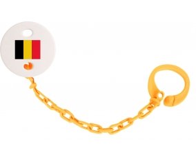 Attache-sucette Drapeau Belgique couleur Orange