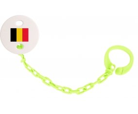 Attache-sucette Drapeau Belgique couleur Verte