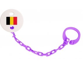 Attache-sucette Drapeau Belgique couleur Violet