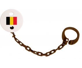 Attache-sucette Drapeau Belgique couleur Marron