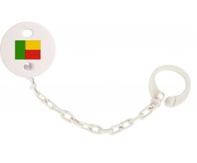 Attache-tetine Drapeau Bénin couleur Blanc