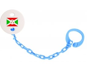 Attache-sucette Drapeau Burundi couleur Bleu turquoise