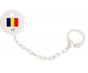 Attache-tétine Drapeau Tchad couleur Blanc