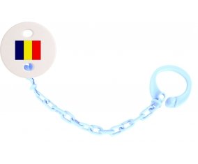 Attache-tétine Drapeau Tchad couleur Bleu ciel