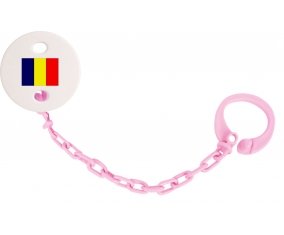 Attache-tétine Drapeau Tchad couleur Rose clair