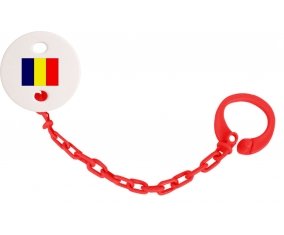 Attache-tétine Drapeau Tchad couleur Rouge