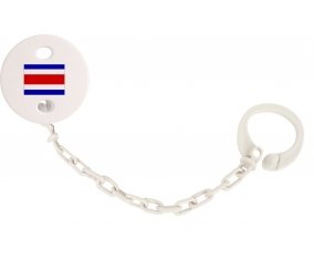 Attache-sucette Drapeau Costa Rica couleur Blanc