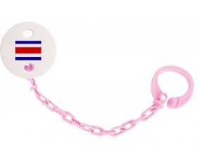 Attache-sucette Drapeau Costa Rica couleur Rose clair