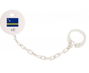 Attache-tétine Drapeau Curacao couleur Blanc