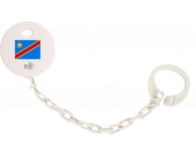 Attache-tétine Drapeau République Démocratique du Congo couleur Blanc