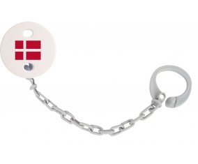 Attache-tetine Drapeau Danemark couleur Grise