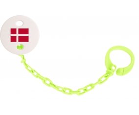 Attache-tetine Drapeau Danemark couleur Verte