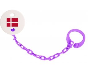 Attache-tetine Drapeau Danemark couleur Violet