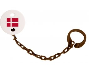 Attache-tetine Drapeau Danemark couleur Marron