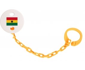 Attache-tétine Drapeau Ghana couleur Orange