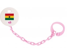 Attache-tétine Drapeau Ghana couleur Rose clair