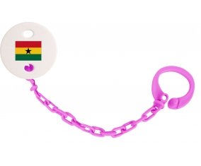 Attache-tétine Drapeau Ghana couleur Rose fuschia