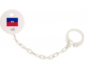 Attache-tétine Drapeau Haïti couleur Blanc