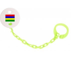 Attache-tetine Drapeau Ile Maurice couleur Verte