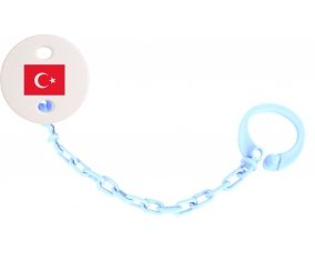 Attache-sucette Drapeau Turquie couleur Bleu ciel