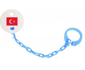 Attache-sucette Drapeau Turquie couleur Bleu turquoise