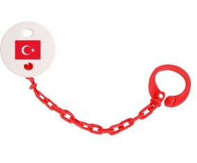 Attache-sucette Drapeau Turquie couleur Rouge