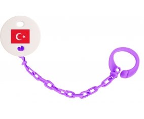 Attache-sucette Drapeau Turquie couleur Violet