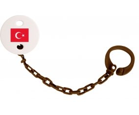 Attache-sucette Drapeau Turquie couleur Marron