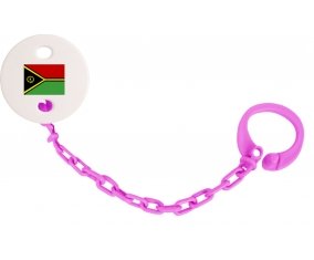 Attache-sucette Drapeau Vanuatu couleur Rose fuschia