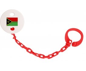 Attache-sucette Drapeau Vanuatu couleur Rouge