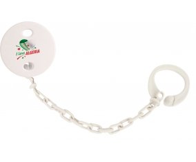 Attache-tétine I love algeria design 2 couleur Blanc