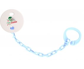 Attache-tétine I love algeria design 2 couleur Bleu ciel