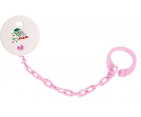 Attache-tétine I love algeria design 2 couleur Rose clair