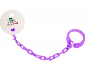 Attache-tétine I love algeria design 2 couleur Violet