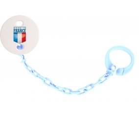 Attache-tetine Made in France design 2 couleur Bleu ciel