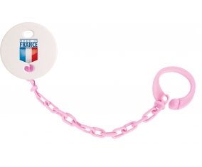 Attache-tetine Made in France design 2 couleur Rose clair