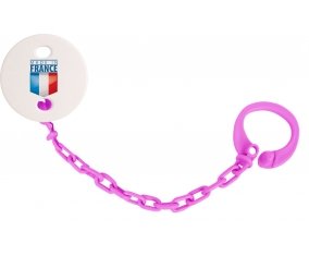 Attache-tetine Made in France design 2 couleur Rose fuschia