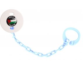 Attache-tetine Made in PALESTINE couleur Bleu ciel