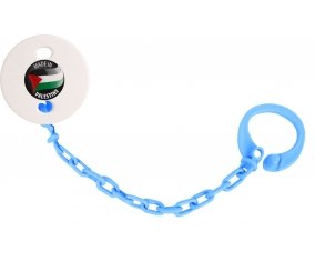 Attache-tetine Made in PALESTINE couleur Bleu turquoise