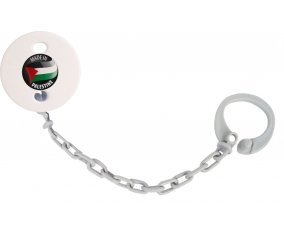 Attache-tetine Made in PALESTINE couleur Grise