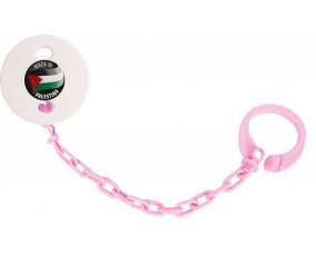 Attache-tetine Made in PALESTINE couleur Rose clair