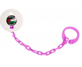 Attache-tetine Made in PALESTINE couleur Rose fuschia