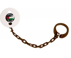 Attache-tetine Made in PALESTINE couleur Marron